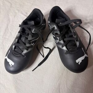 Puma Rapido III FG AG Kids Soccer Cleats Black White 107480-01 US 12